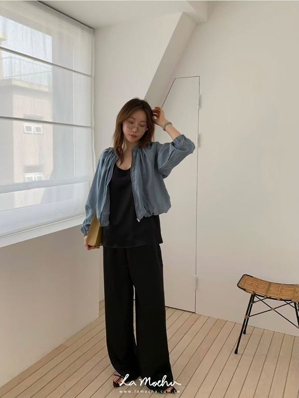 歐美風口帶緞面長褲